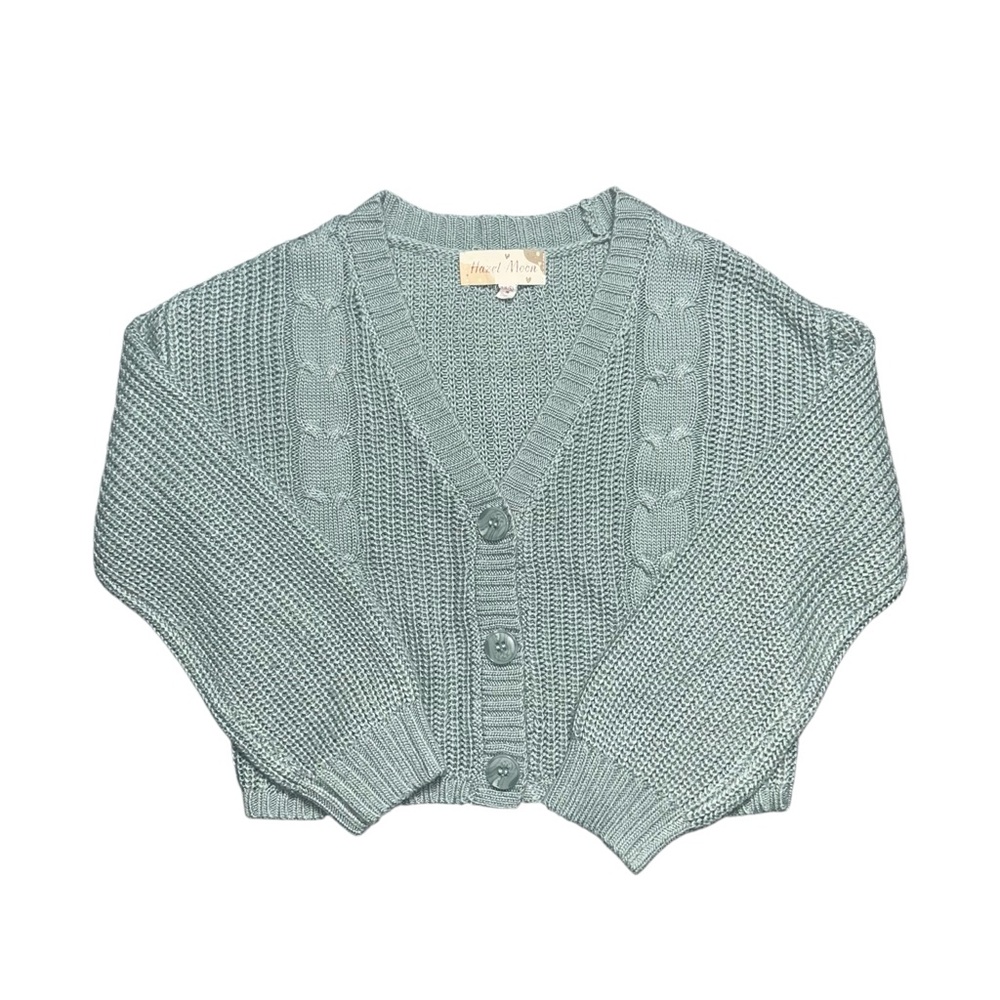 Hazel Moon Cardigan Button Down Sweater Girls Small 7/8 Chunky Layering Soft